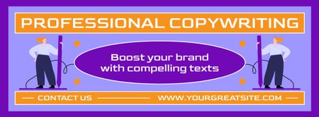 Meticulous Copywriting Service Promotion With Slogan Facebook cover Design Template