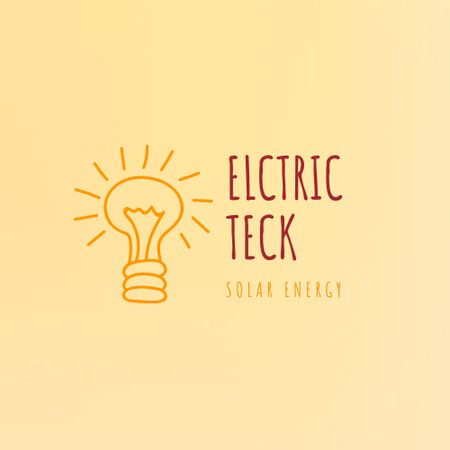Solar Energy Company Emblem with Lightbulb Logo Modelo de Design