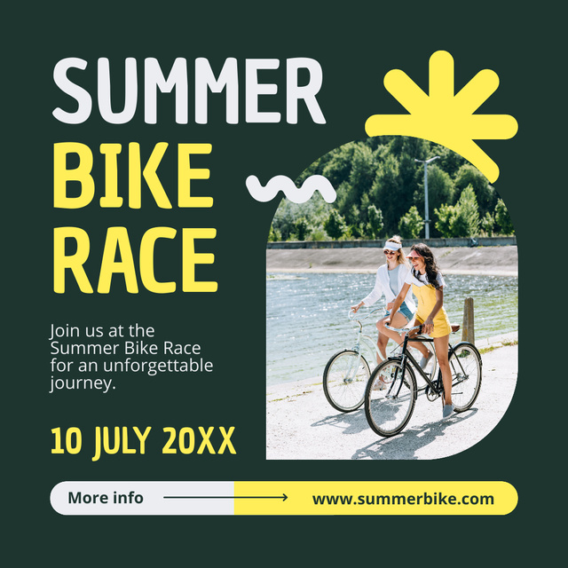 Summer Bike Race Ad on Green Instagram Modelo de Design
