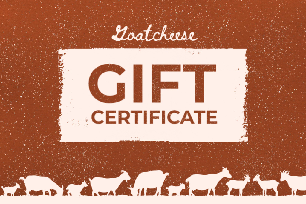 Plantilla de diseño de Announcement about Goat Cheese Tasting Gift Certificate 