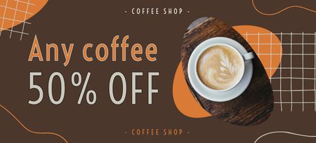 Designvorlage Rabattgutschein für alle Kaffeesorten für Coupon 3.75x8.25in