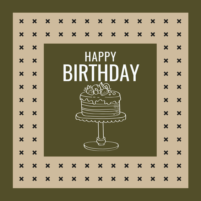 Birthday Card with Cake Instagram – шаблон для дизайну