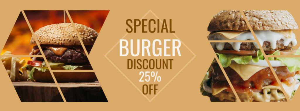 Special Burger Discount Facebook cover Πρότυπο σχεδίασης