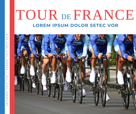 Platilla de diseño Tour de France Cyclists on road Facebook