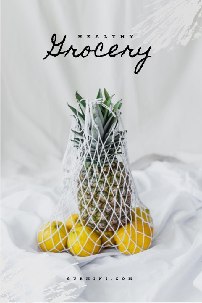 Healthy Grocery in Shopping Basket Tumblr – шаблон для дизайну
