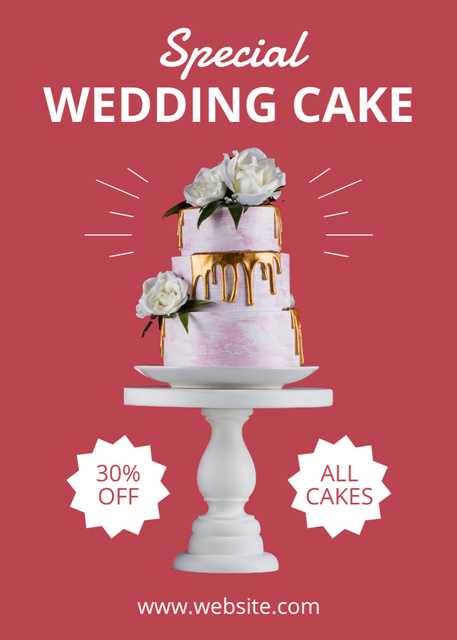Discount on Wedding Cakes Flayer Design Template