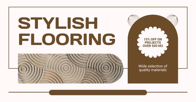 Stylish Flooring with Discount Facebook AD – шаблон для дизайна