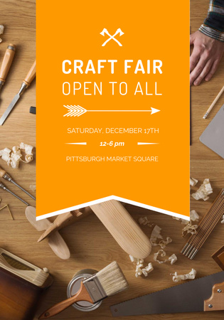 Craft fair Ad with tools Poster 28x40in Design Template