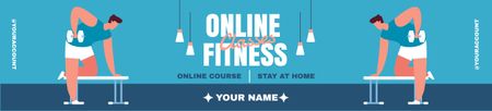 Online Fitness Classes Announcement Ebay Store Billboard Modelo de Design