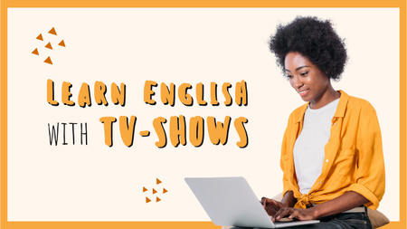 Učte se anglicky s televizními pořady Youtube Thumbnail Šablona návrhu