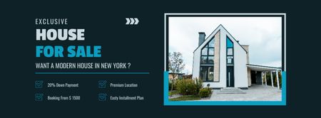 Template di design Exclusive House for Sale Announcement Facebook cover