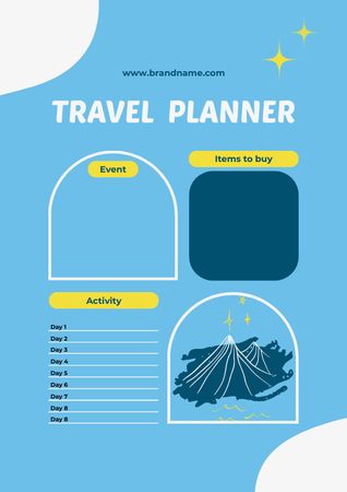 Travel Planner in Blue Schedule Planner Modelo de Design