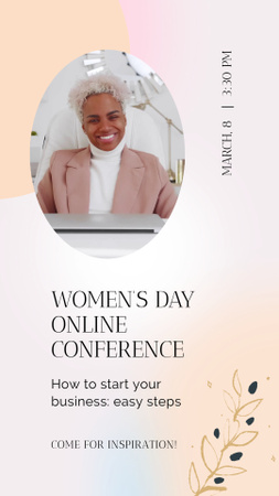 Ontwerpsjabloon van Instagram Video Story van Online zakelijke conferentie op Vrouwendag