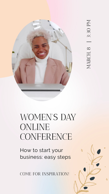 Designvorlage Online Business Conference On Women's Day für Instagram Video Story