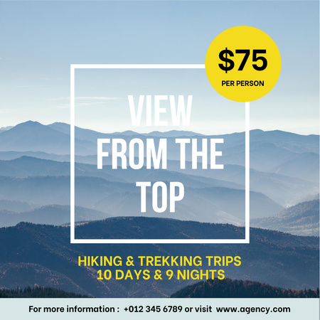 Travel Tours Announcement Instagram AD Design Template