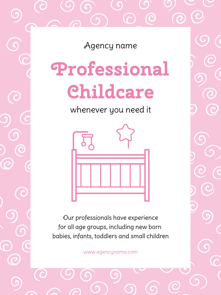 Professional Childcare Services Offer Poster US tervezősablon