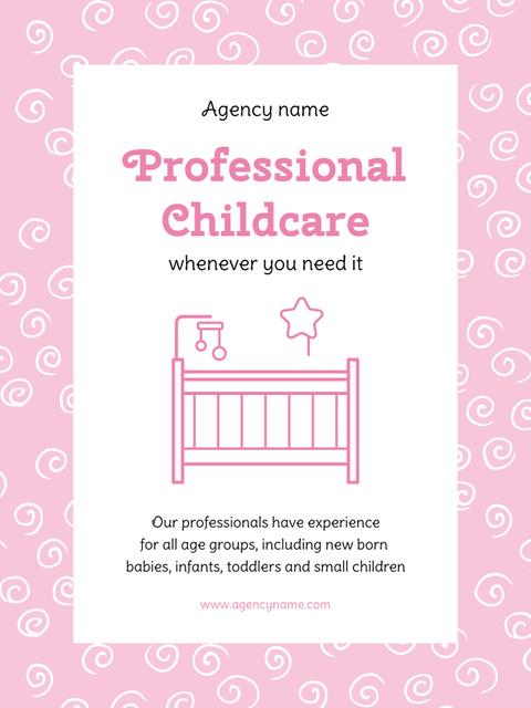 Professional Childcare Services Offer Poster US Modelo de Design