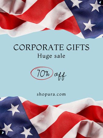 Corporate Gifts on USA Independence Day At Discounted Rates Poster US Design Template