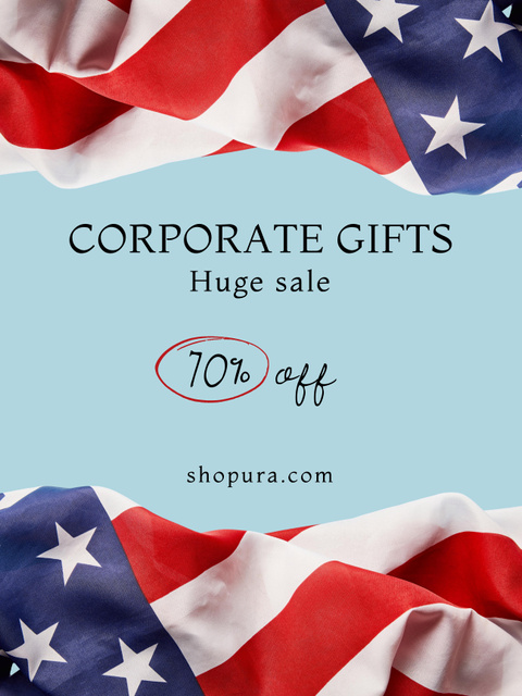 Ontwerpsjabloon van Poster US van Corporate Gifts on USA Independence Day At Discounted Rates