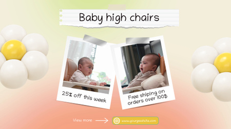 Ontwerpsjabloon van Full HD video van Kinderstoelen om te eten met korting
