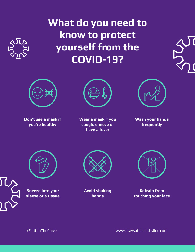 Platilla de diseño Protective Measures Instruction on Purple Poster 8.5x11in