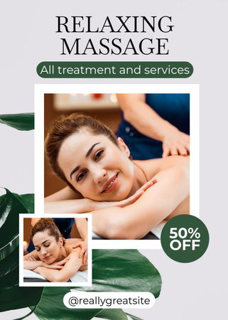 Discount on All Types of Massage Flayer Design Template