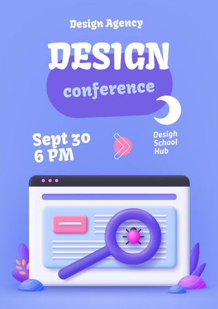 Design Conference Event Announcement Flyer A7 Design Template
