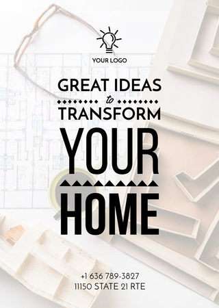 Home Renovation Inspiration Flyer A6 – шаблон для дизайну