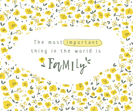 Plantilla de diseño de Family Day Inspiration with Cute Flowers Facebook 