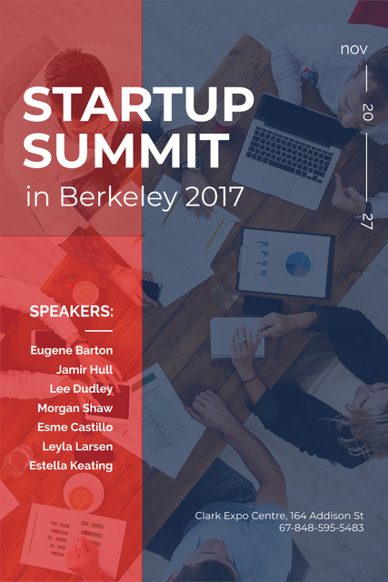 Startup summit Announcement Pinterest Modelo de Design