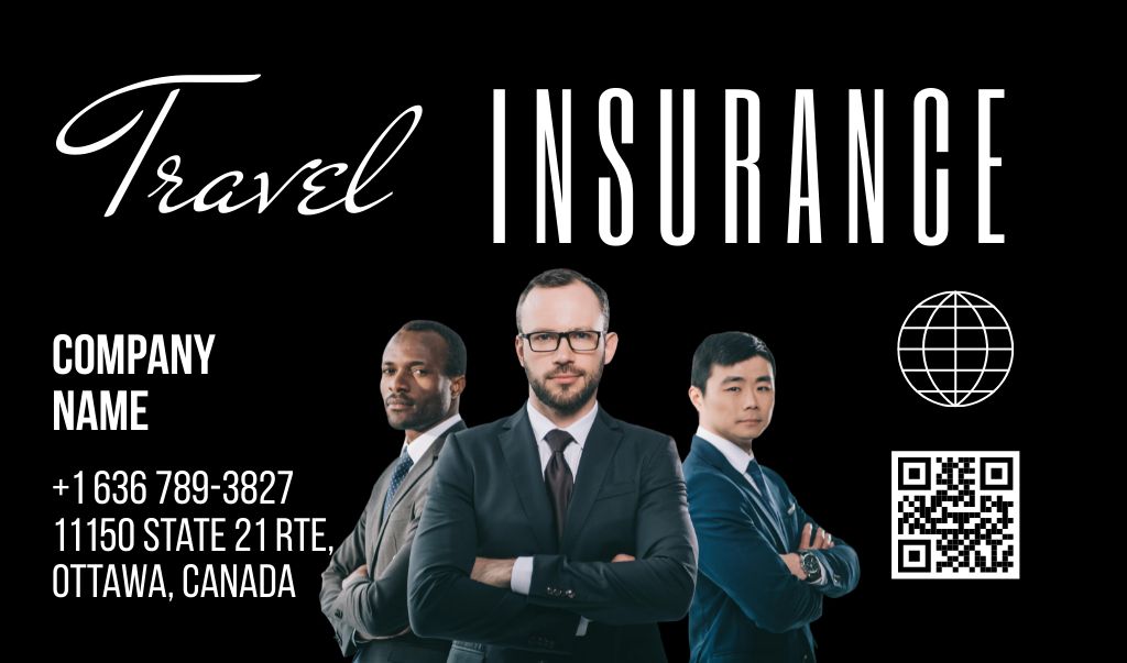 Travel Insurance Offer Business card Tasarım Şablonu