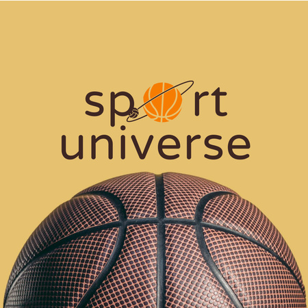Sport Club Emblem with Basketball Ball Logo Design Template