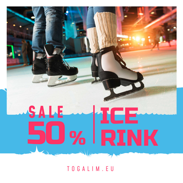 Ice Arena Offer People Skating Instagram AD – шаблон для дизайна