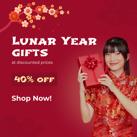 Lunar New Year Presents At Discounted Rates Offer Animated Post Design Template