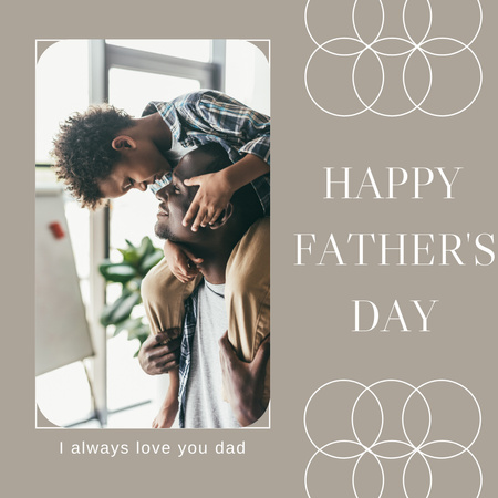 Happy Son with Dad on Father's Day Instagram Design Template