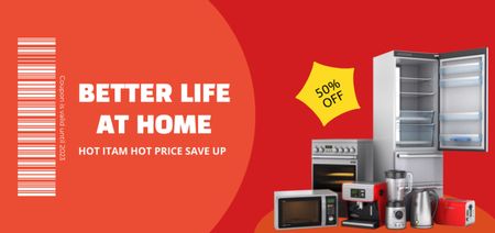 Household Goods Hot Price for Better Life Coupon Din Large Design Template