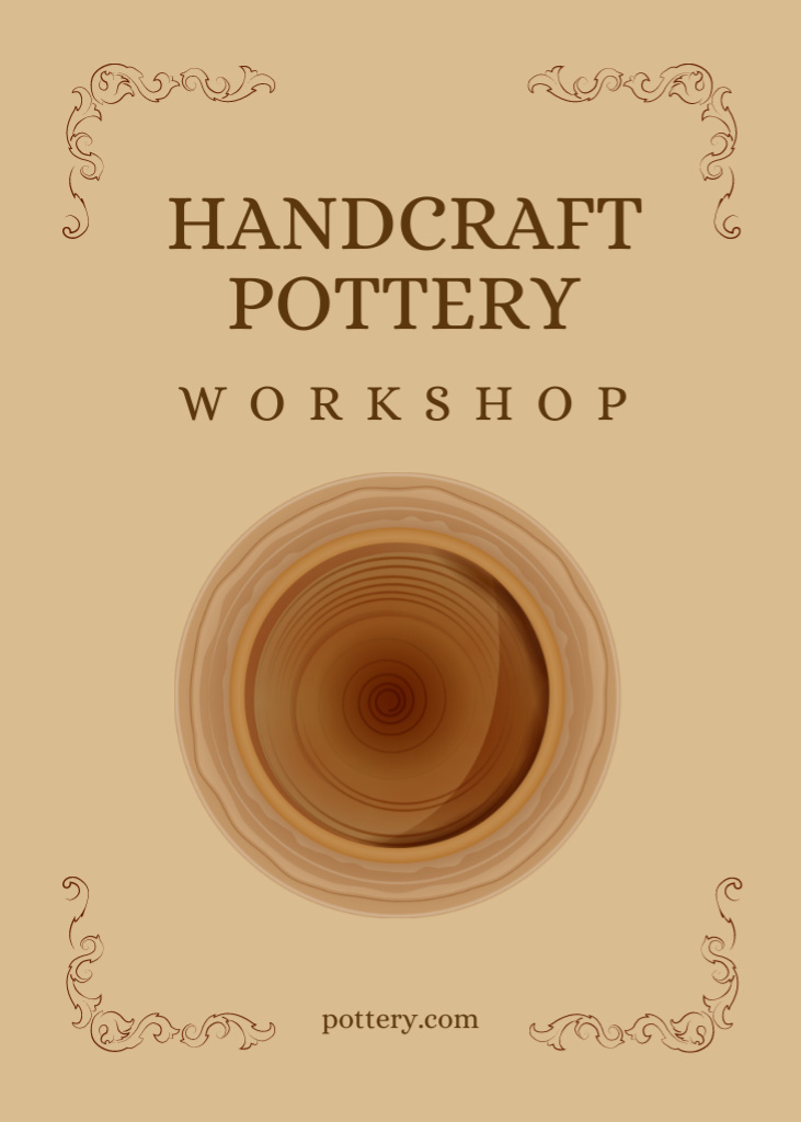 Ontwerpsjabloon van Flayer van Workshop Offer for Handmade Pottery