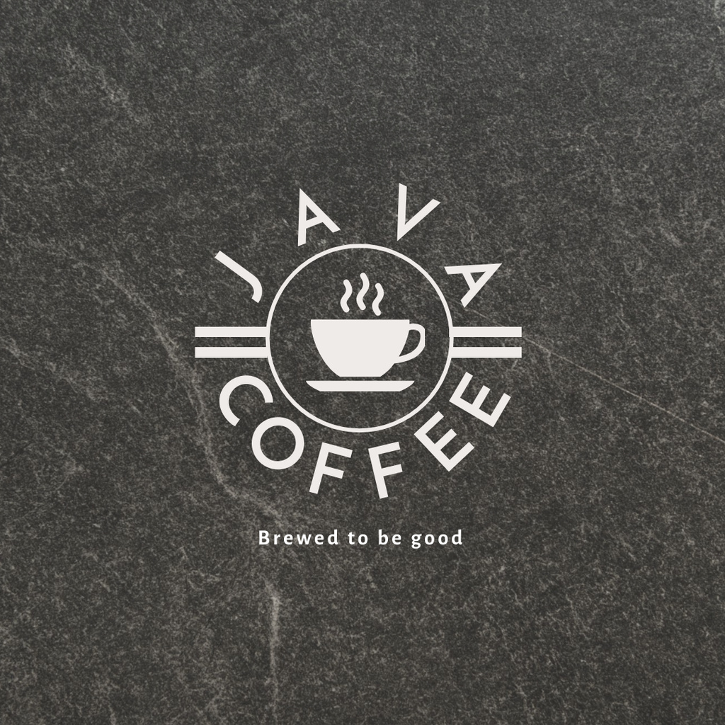 Illustration of Cup with Hot Coffee on Grey Texture Logo 1080x1080px – шаблон для дизайна