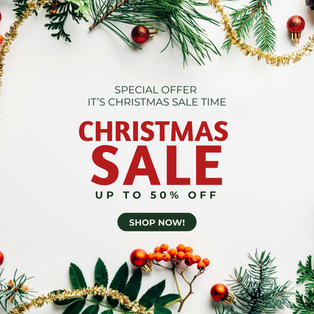 Christmas Sale Square Video Post Animated Post Design Template