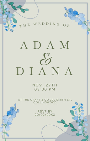 Wedding Celebration Announcement at The Craft&Co Invitation 4.6x7.2in Design Template