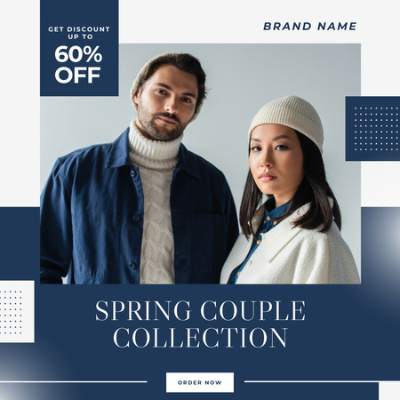 Εκπτώσεις συλλογής Fashion Spring Couple Instagram AD Πρότυπο σχεδίασης