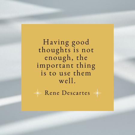 Inspirational Wise Quote of Rene Descartes Instagram Modelo de Design