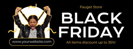 Ontwerpsjabloon van Facebook cover van Black Friday-uitverkoop van modekleding voor tienermeisjes