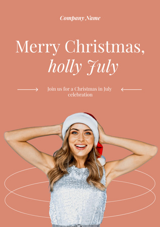  Celebrating Christmas in July with an Attractive Blonde Flyer A4 Design Template