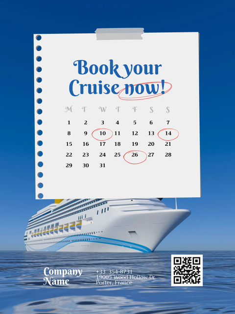 Offer to Book Cruise on Luxury Liner Poster US Design Template