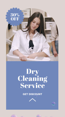Professional Dry Cleaning Service With Discount Instagram Video Story Modelo de Design