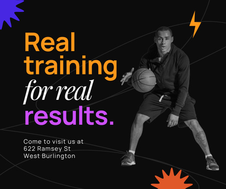 Real Basketball Training Promotion Facebook Design Template