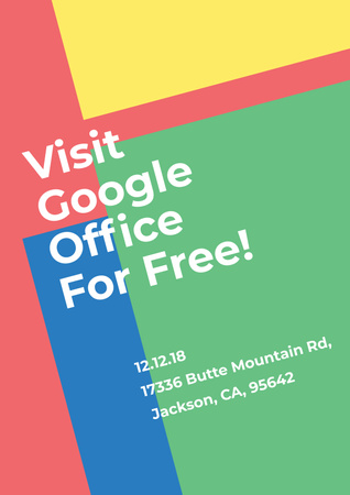 Invitation to Google Office for free Poster tervezősablon