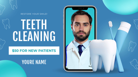 Teeth Cleaning Service Offer With Discount Full HD video Design Template
