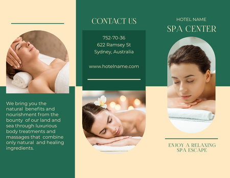 Offer of the Spa Center in Hotel Brochure 8.5x11in Design Template